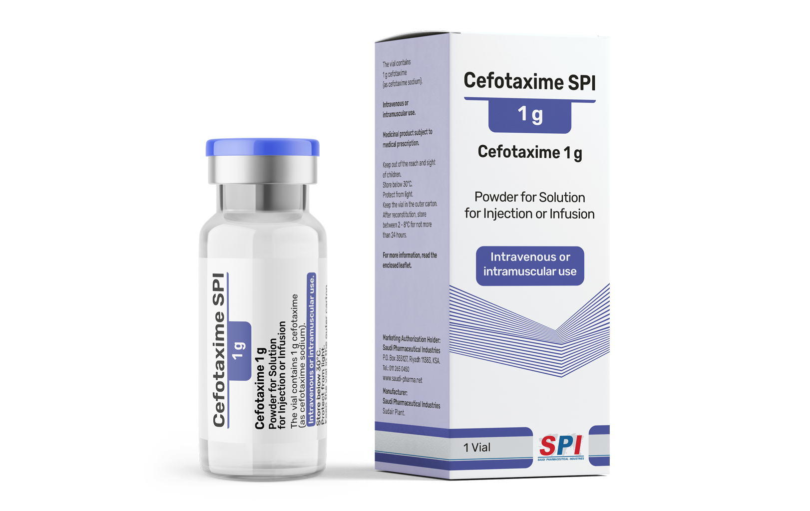 Cefotaxime SPI 1 g Powder for Solution for Injection or Infusion